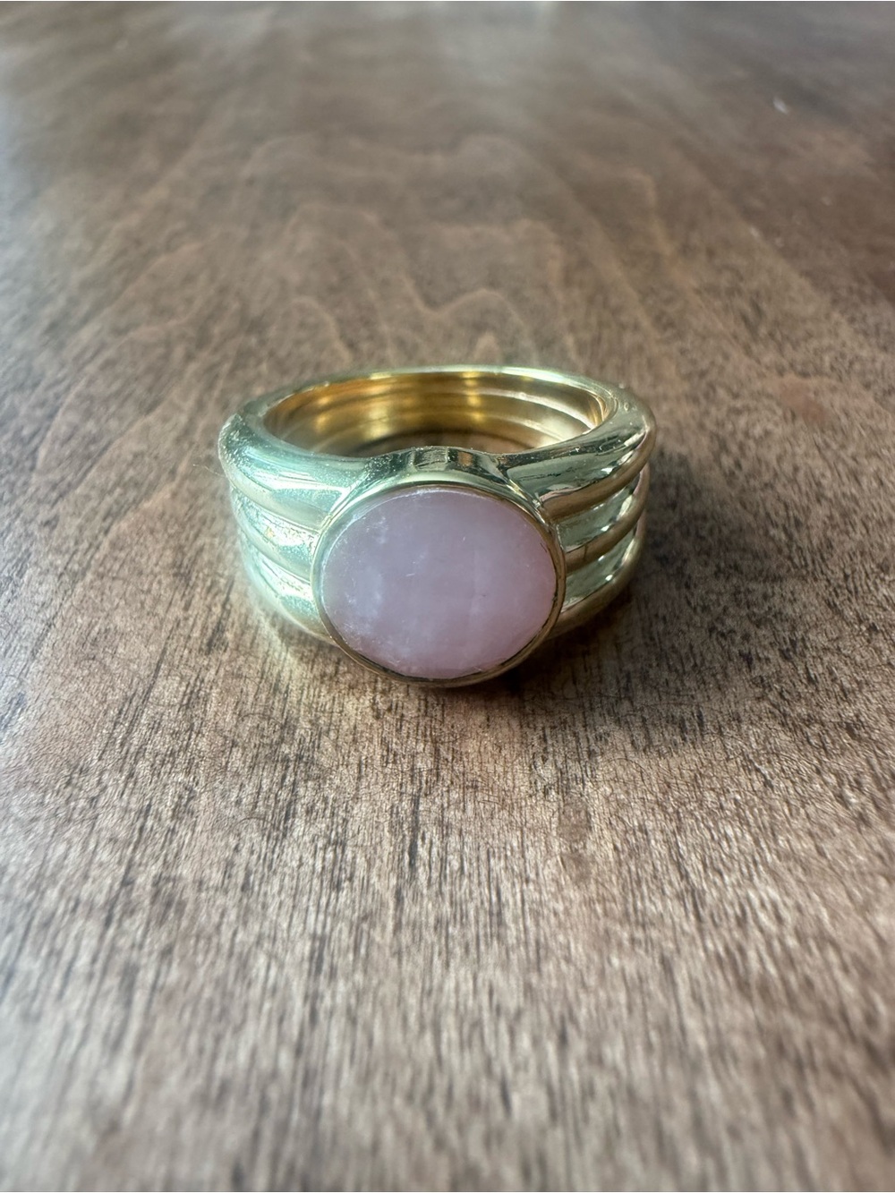 ✨Gorjana Gold Plates Ring with Pink Stone Size 7